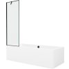 Mexen Cube obdĺžniková vaňa 180 x 80 cm so zástenou a 1-krídlovým paravánom 60 cm, čierny vzor - 550518080X9506007070