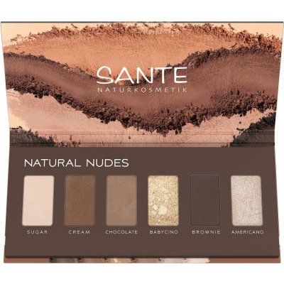 Prírodné minerálne očné tiene palette Natural Nudes Sante Obsah: 6g
