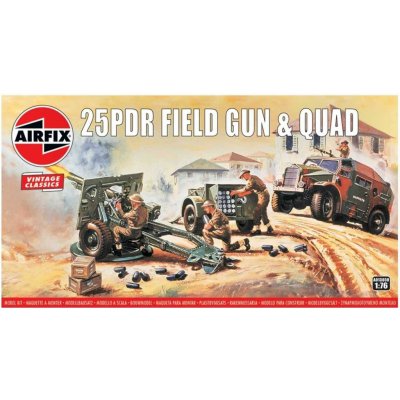 Airfix Classic Kit VINTAGE military A01305V 25pdr Field Gun & Quad 1:76 (30-A01305V)