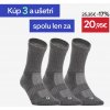DECATHLON Tenisové ponožky RS 500 vysoké 3 páry sivé 43-46