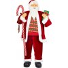 Dekorácia MagicHome Vianoce, Santa, s darčekom, červený, 120 cm