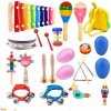 JOKO Veľká Sada Drevené Hudobné Nástroje 23ks, xylofón, triangel, bubon + Batoh
