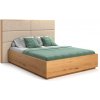 DAPONTI Manželská posteľ s úložným priestorom DOME - dub Farba: Storm 06, Rozmer postele: 90x200, Materiál: Dub natural