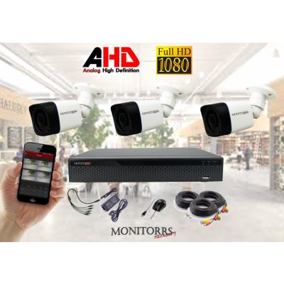 Monitorrs Security AHD 3 kamerový set 2 MPix Tube (6030K3) (Monitorrs Security)