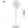 OneConcept White Blizzard RC 2G stojanový ventilátor sada 50 W 41 cm s diaľkovým ovládaním (PL-2x-9733)