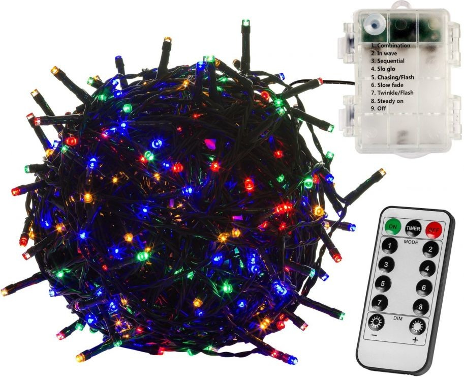 VOLTRONIC Vianočná reťaz 10 m 100 LED farebná ovládač