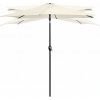 Skladací záhradný slnečník, nastaviteľný, 210 cm, béžový