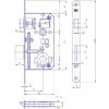 HOBES zámek K133 vložka - rozteč 72mm lišta 20mm hloubka 80mm