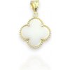 VIPgold Prívesok štvorlístok s perleťou zo žltého zlata 14K