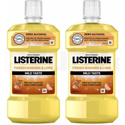 Listerine Ústna voda Fresh Ginger & Lime Mild Taste 500 ml dvojbalenie