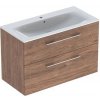 Kúpeľňová skrinka s umývadlom Geberit Selnova 100x50,2x65,2 cm v prevedení orech hickory 501.246.00.1