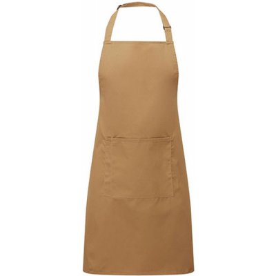 Premier Workwear Pracovná zástera za krk s vreckom PR154 Camel Pantone 132 72 x 86 cm