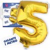 Veľký Balón Číslo 5 - Zlatý XL - 100cm