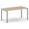 Rokovací kancelársky stôl PRIMO SQUARE, 160x80 cm, sivostrieborná podnož, buk