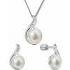 Perlová súprava slzička s riečnou perlou a zirkónmi biela 29050.1B