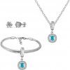 MSPERK Dámsky set - prívesok, náramok a náušnice modrý zirkón