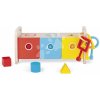 Drevená hračka na vkladanie a triedenie Montessori Shape Sorter Box Essentiel Janod s kľúčmi od 18 mes