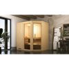 Weka Modulárna rohová sauna Varberg sklenené dvere a okno 194 x 144 x 199