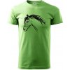 Kôň - hlava celá - Klasické pánske tričko vyššej gramáže - M ( Trávová zelená )