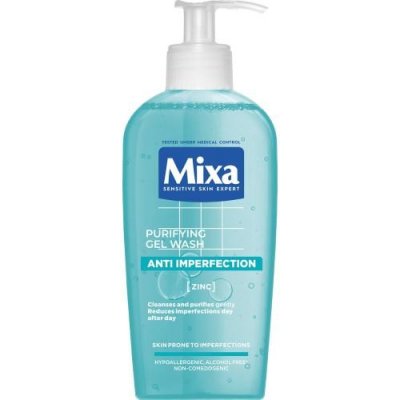 Mixa Anti-Imperfection Gentle jemný čistiaci gél bez obsahu mydla pre citlivú pleť 200 ml pre ženy