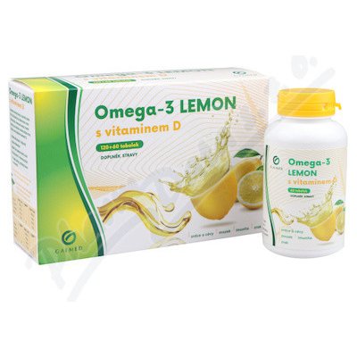 Omega-3 LEMON rybí olej s vit.D tob.180 Galmed