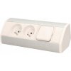 NÁBYTKOVÁ ZÁSUVKA ORNO OR-GM-9002/W-G 2x2P+Z S VYPNUTÍM, BIELO-STRIEBORNÁ