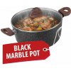 Hrniec MagicHome Black Marble Line, 20 cm, 2200 ml, s pokrievkou