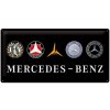 Plechová ceduľa Mercedes-Benz - Logos, 25 x 50 cm