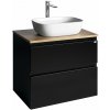Aqualine Aqualine, ALTAIR skrinka s doskou 68 cm, čierna mat/dub emporio, AI670-01