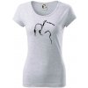 Kôň a ja silueta - Dámske tričko Pure - XS ( Svetlosivý melír )