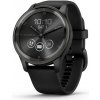 Garmin vivomove Trend, nerezová oceľ Slate lunette, čierne puzdro, silikónový remienok