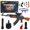 LeanToys Puška AK pro vodní kuličky, hydrogelové mířidla, příslušenství, brýle 96 cm, LEAN Toys