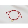 JOHAN, TAI PEI Červený náramok s uzlíkmi a príveskom Prívesok: Plne srdce