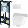 Súprava podomietková konštrukcia Duravit DuraSystem WD1011000000, WC misa s pomaly sa sklápajúcim sedadlom Duravit D-Neo 45880900A1, WD5001011000