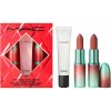 MAC Cosmetics Holiday Lipglass Clear lesk na pery 15 ml + MACximal Silky Matte Lipstick - Velvet Teddy matný rúž 3.5 g + MACximal Silky Matte Lipstick - Whirl matný rúž 3.5 g kozmetická sada