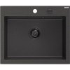 MEXEN/S MEXEN/S - Elix granitový drez 1-miska 600 x 500 mm, čierna kropenatá, sifón čierna 6525601005-76-B
