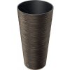Květináč FURU SLIM ECO WOOD s vkladem 25 cm - barva: káva ECO