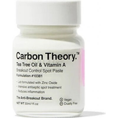Carbon Theory Tea Tree Oil & Vitamín A Breakout Control Spot Paste - Lokálna starostlivosť proti nedokonalostiam pleti 30 ml