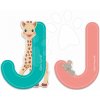 Janod drevené písmeno J Sophie The Giraffe 09554 tyrkysové ružové
