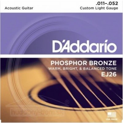 D'Addario EJ 26 PhBr - kovové struny pro akustickou kytaru...