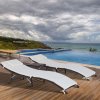Luxusní zahradní polyratanové lehátko s polstrováním 862-005BK, černé
