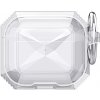 AppleKing odolný transparentný obal s farebným rámčekom pre AirPods 4 - biely - možnosť vrátiť tovar ZADARMO do 30tich dní