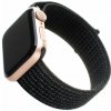 Nylonový remienok FIXED Nylon Strap pre Apple Watch 42mm/41mm/40mm/38mm, reflexne černý