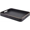 GenWare Servírovací podnos, drevená dyha, čierny, výška: 60 mm, dĺžka: 455 mm, šírka: 460 mm
