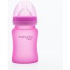 Everyday Baby fľaša sklo s teplotným senzorom Pink 150 ml