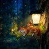 LED solárna zvieracia figúrka – veverička – na zavesenie – teplá biela LED – 25 x 6 x 19 cm