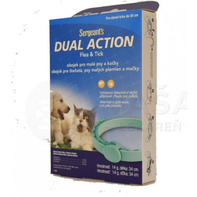 Sergeant’s DUAL ACTION Flea & Tick OBOJOK pre malé psy a mačky 35 cm