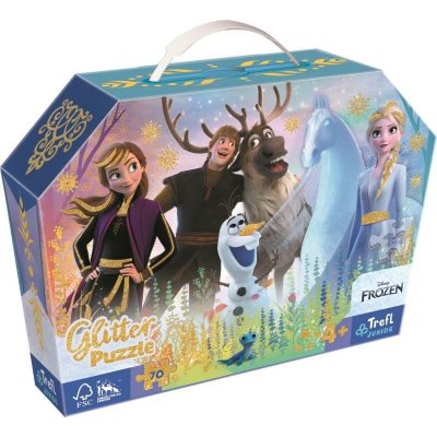 Trefl Puzzle v kufríku Disney Frozen: Kúzelné priateľstvo 70 dielikov Trblietavé