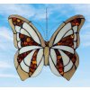 Suncatcher MOTÝĽ vitráž panel Tiffany štýl 32*28 kolekcia AMBER