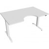 Hobis Pracovný stôl Motion Ergo, ZO, 2S, 140x70,5-120,5x90 cm, biela/biela